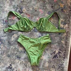 Abercrombie & Fitch Green Bikini Swim Set